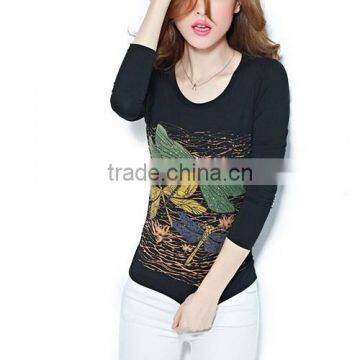 The New T-shirt With Long Sleeves in the Spring and Autumn Render Unlined Upper Garment of Long Sleeve t Shirt Women photo-4