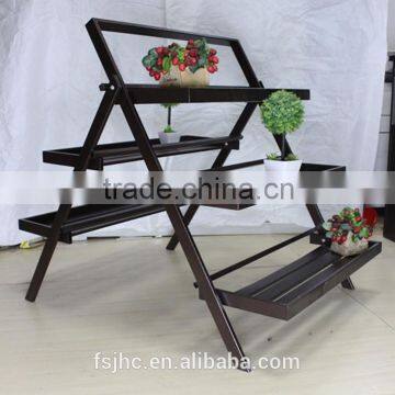 Foshan JHC Three Layer Metal Flower Pot Stand,Decorative Flower Shelf For Garden/outdoor Furniture