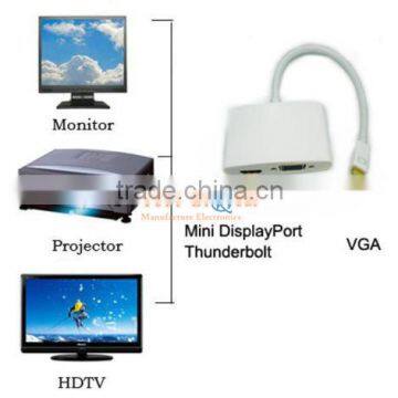100% Brand New factory price Mini Display Port DP to HDMI VGA Adapter Cable for Apple MacBook surface Pro