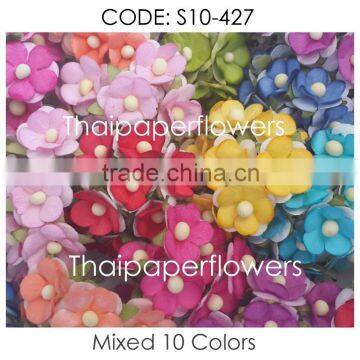 Rainbow, Small Handmade Mulberry Paper Flower, Wedding Party, Scrap-booking Crafts 10/427