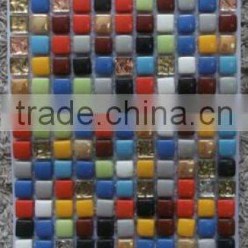 Foshan factory low price iridescent glass mosaic tile