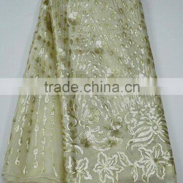 Red Wedding Dress Making Lace Lastest Style Korea Silk Lace Fabric New Sample With Sequins photo-2