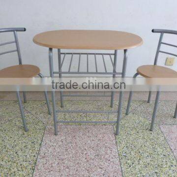 Dining Room Furniture Breakfast MDF Panel Type Metal Dining Table Set Couple Table Set