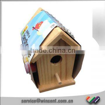 Educational Drawing Toys Solid Wood DIY Birdhouse Kits For Kids