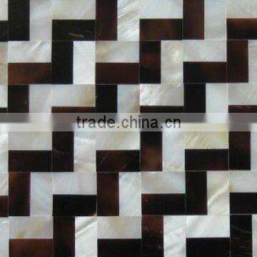 Black pen & freshwater mixed shell mosaic tiles