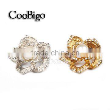 Fashion Jewelry Flower Rhinestone Pearl Brooches Pin Wedding Girl Gift Dresses Hijab Scarf Apparel Accessories