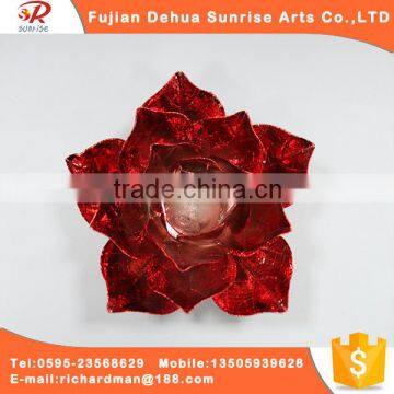 Red ceramic artificial flower wholesale decoration