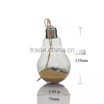 Bulb Shaped Clear Hanging Decoration Glass Bottles,Hanging Wishing Glass Jars