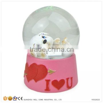 Handmade Resin Dog Statues Wedding Snow Ball