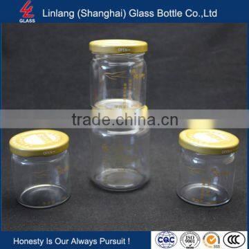 Import Malaysia bird nest jar with screw cap for storage honey cubilose glass bottle