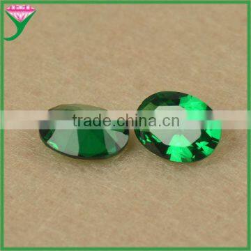 wholesale 6*8mm oval shape cut synthetic emerald green nano spinel semiprecious stone