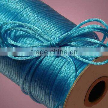 Satin cord Jewelry making supplies-ocean blue color china knot satin cord for jewelry DIY making and craft supplies