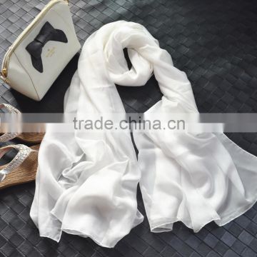 wholesale plain white silk scarves