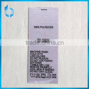 Cotton printed wash care label for garments