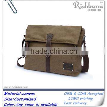 factory directly canvas travel shoulder bag for men