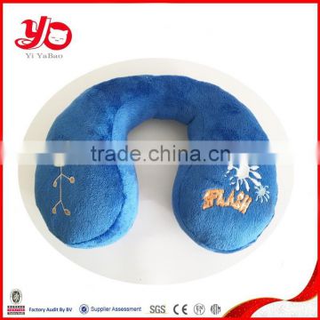 Top quality U shaped plush toy animal neck pillow with emb,navy plush neck pillow