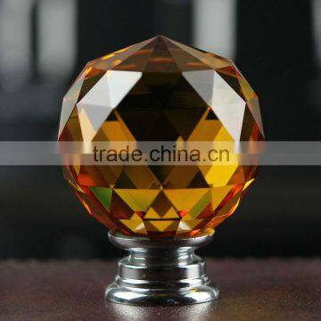 Amber Crystal Glass Knob Drawer Knob Furniture Wardrobe Knob