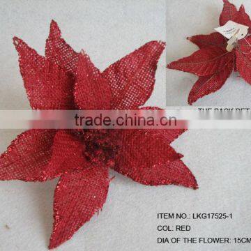 Christmas artificial burlap flowers colorful decoration home decorations