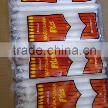 wholesale flameless cheap paraffin wax white candle with long burning time