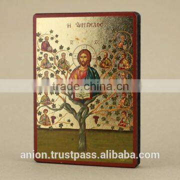 Greek & Russian Orthodox Wooden Icon. Jesus. The True Vine