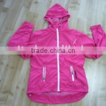 Windbreaker Jacket (100% Polyester, Transparent Coating Reverse Side, Meshing Lining)