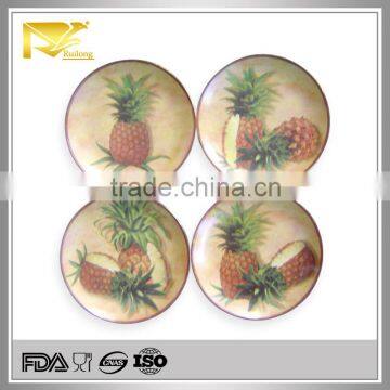 home decor 8 '' pineapple pattern ceramic decorative pie plates, plain ceramic plates