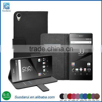 OEM Best Price Wallet Book Stand PU Leather flip case Pouch For Sony Xperia Z5 cover