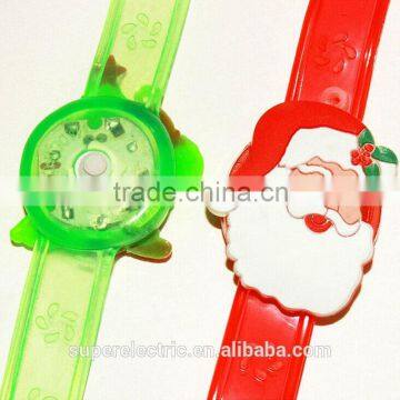 High quality promotional gifts luminous bracelets santa claus kids led light wristband