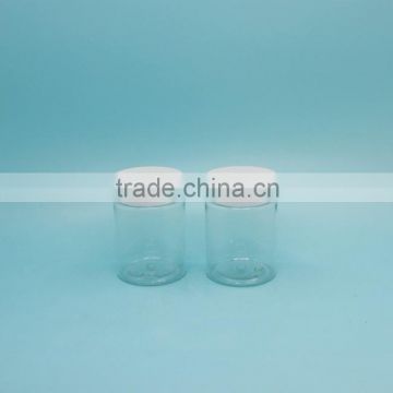 Manufacturer sale high quality empty custom clear plastic jar with white cap