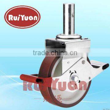 Scaffolding caster wheel with double brake for heavy duty 800kg