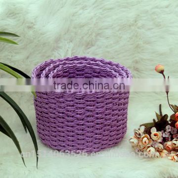 cheap and wholesale paper baskets, rattan baskets, set of 3-purple