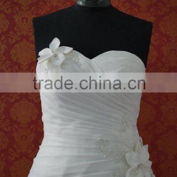 (MY0018) Organza Ruffle Skirt Real Sample Wedding Dress Made In China photo-3