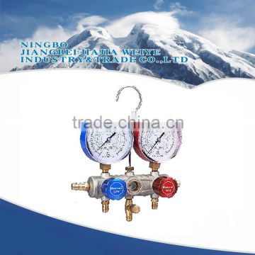 HS-S36F-134A manifold gauge set forging aluminum valve body R134A manifold pressure gauge