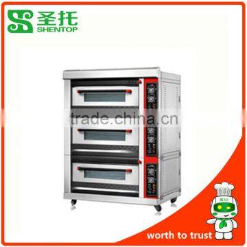 Shentop STBC-D06D 3 layers 6 trays Digital electric oven for bakery equipment in china deck oven