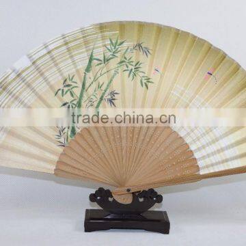 simple and elegant bamboo hand fan with dragonflies, green bamboo fan,customerized folding fan