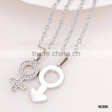 Fashion Cute I Love You Silver Plated Couples Necklace For Boylfriend