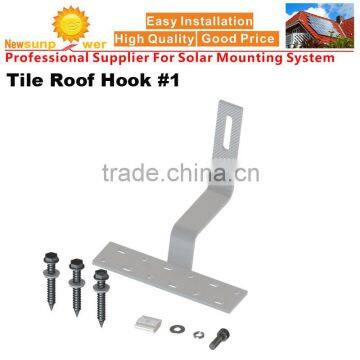 Solar Panel Mounting Tile Roof Hook System