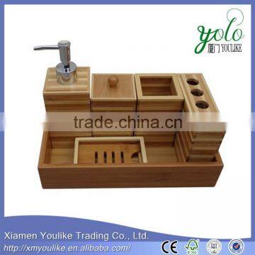 New products on china market wholesale bamboo bathroom accessory set