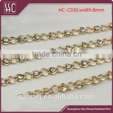 shiny diamond metal chain, metal handbag chain, Guangzhou metal chain