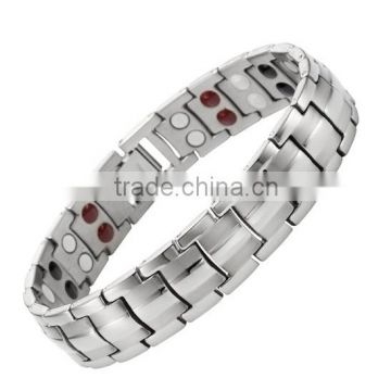 Titanium Double Row 4 Elements Magnetic Bracelet