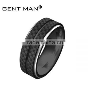 men's 7.5mm black titanium ring titanium couple rings carbon fiber ring