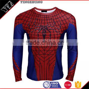 2016 Newest trade Guangdong new launched fashion cost effective sublimation 3d custom t shirt printing hero spiderman clothes