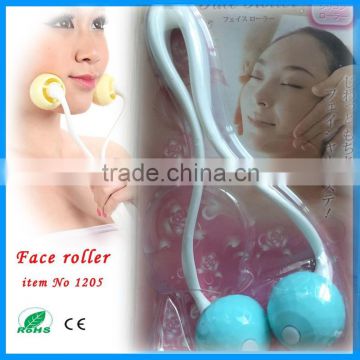 Two ball face relax massager, plasitc handheld facial roller massager