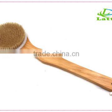 OEM Natural Bristle Long Handle Bath Body Brush Wood Detachable Handle Bath Body Brush