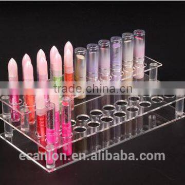 Three Tiers Clear Acrylic lipstick compartment for makeup display