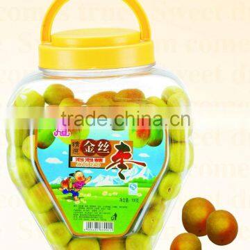 Jujube bubble gum in heart shaped jar(chewing gum candy)