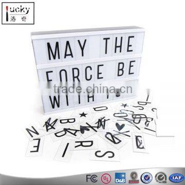 DC5V USB Wire Customized DIY Free Combination Letters Lamp Cinematic LED A4 Size Acrylic Light Box with Letter