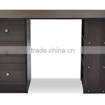 Wooden Computer Desk With Bookshelf and Drawers photo-5