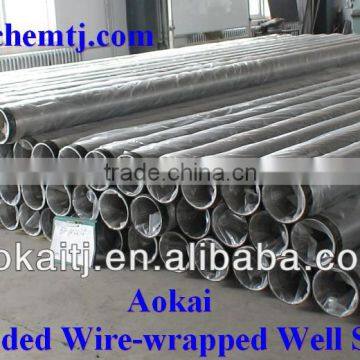 Wedge wire wrap well screen