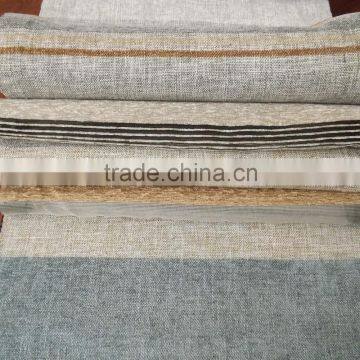 Exclusive fancy stripe yarn dyed chenille cafe window curtain fabric
